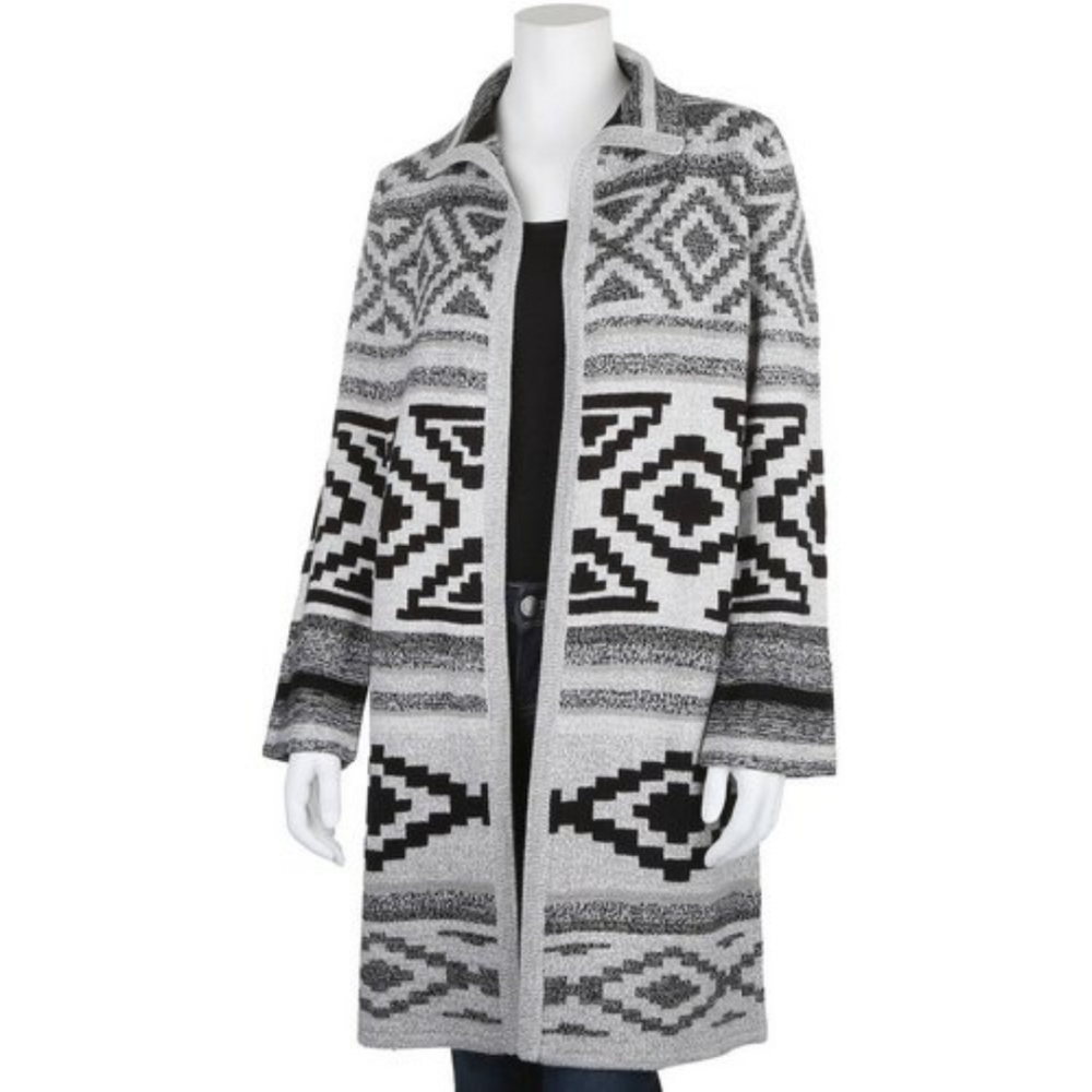 Cable and Gauge Aztec Duster Sweater Cardigan